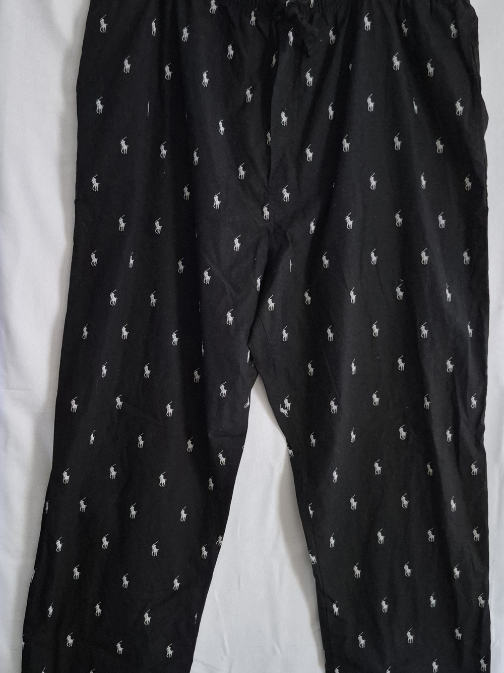 Polo by Ralph Lauren Black Pajam Pants with White Polo Logo Print 1XLT
